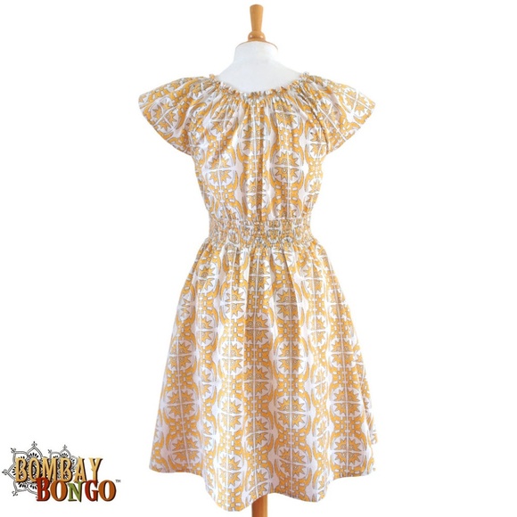 Mata Traders NW Twist Twirl Dress XS Fair Trade Handmade Block Print Handcrafted - Picture 5 of 6